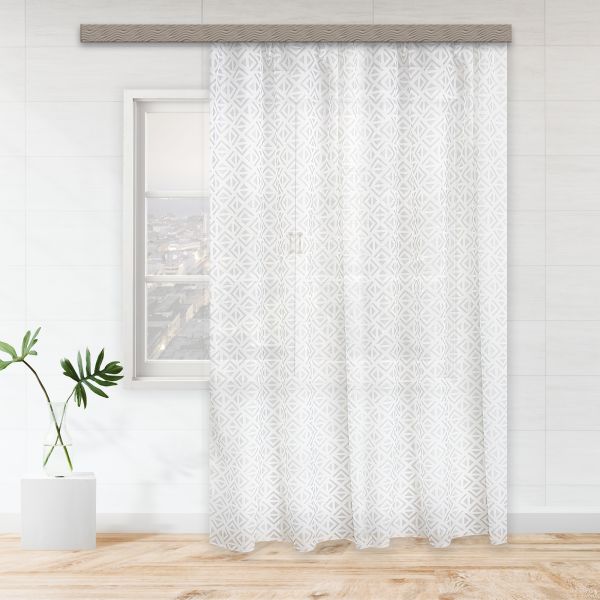 Curtain Tulle print Triangle gray 300*260 cm