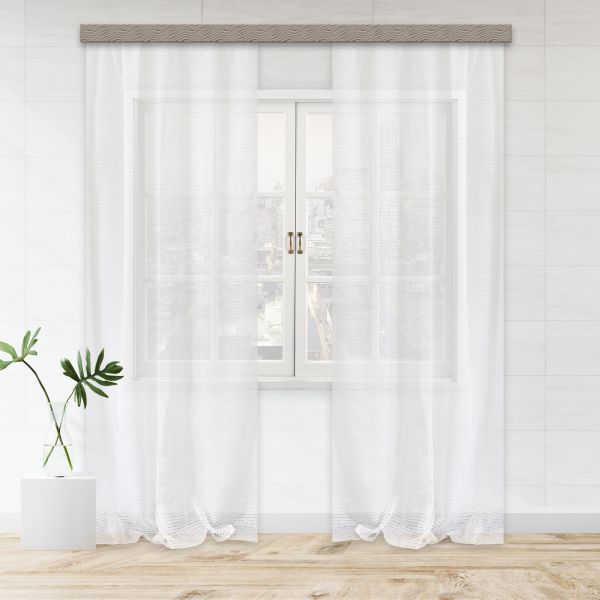 Set of curtains Tulle devore "Drops" white 110*260 2pcs
