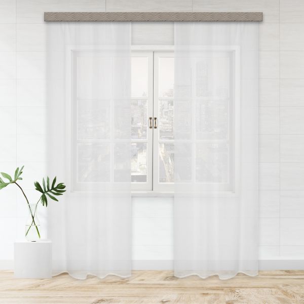 Set of curtains tulle linen 110*260 2pcs white