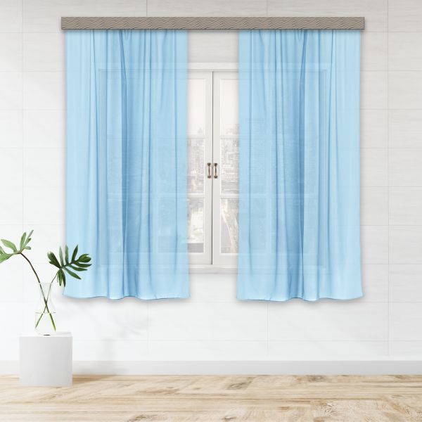 Set of curtains voile 100*180 2 pcs. blue
