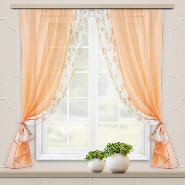 Markdown Set of curtains for the kitchen Arina peach 10%