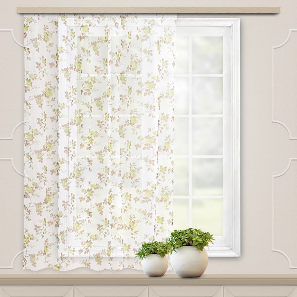 Curtain veil print spray rose 140*145 cm green